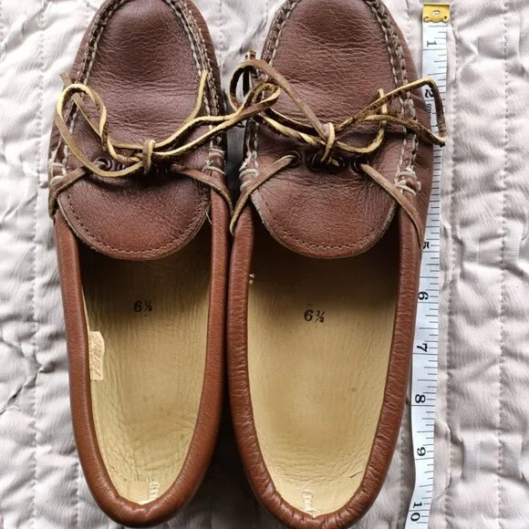 100% Leather Moccasins - Vintage Perrone - Women’s 6.5/8 - Made in USA - Picture 7 of 8